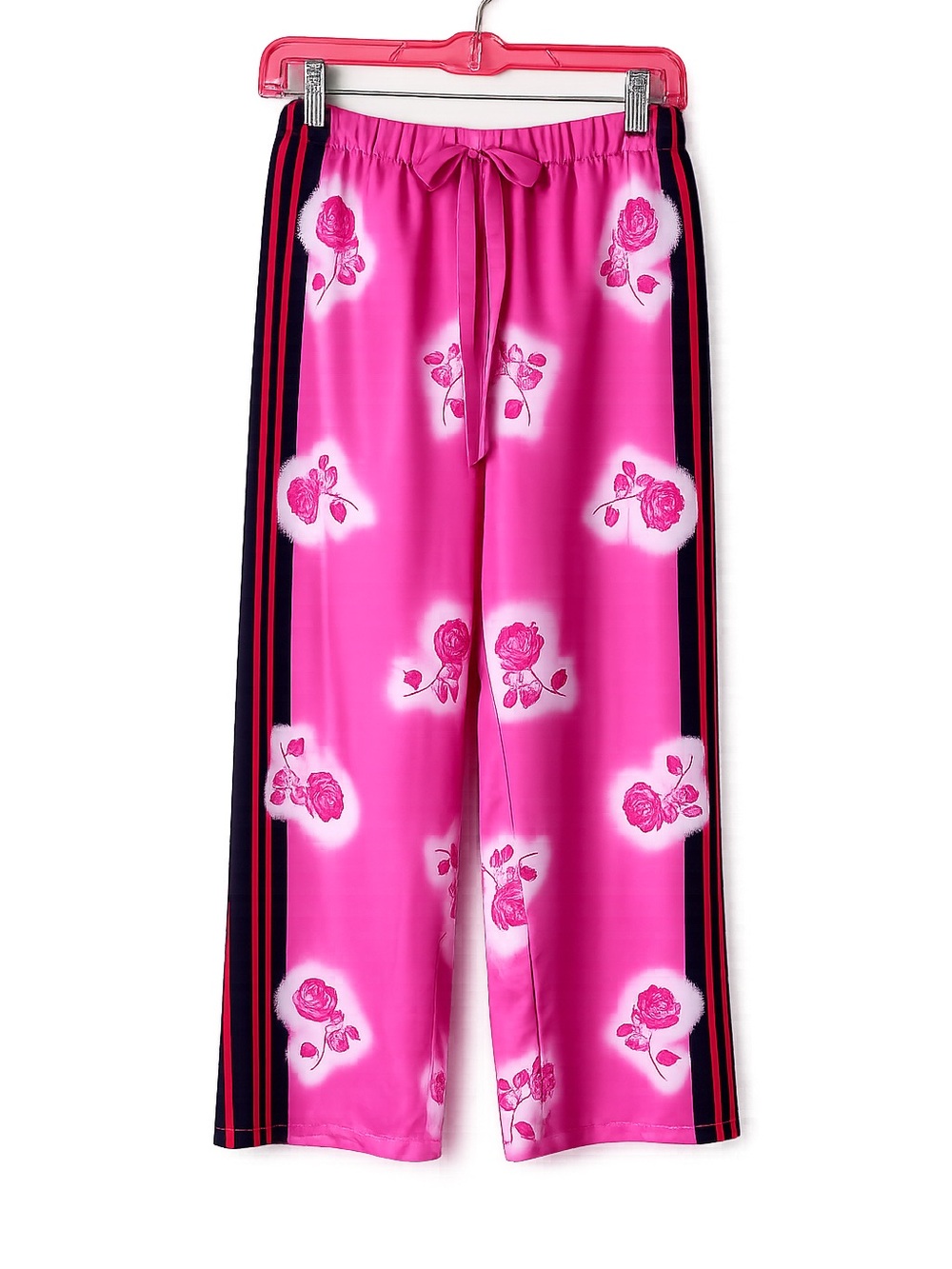 Victoria Secret Silky Drawstring
Coverup Lounge Pants Pink Roses Stripe Sz S